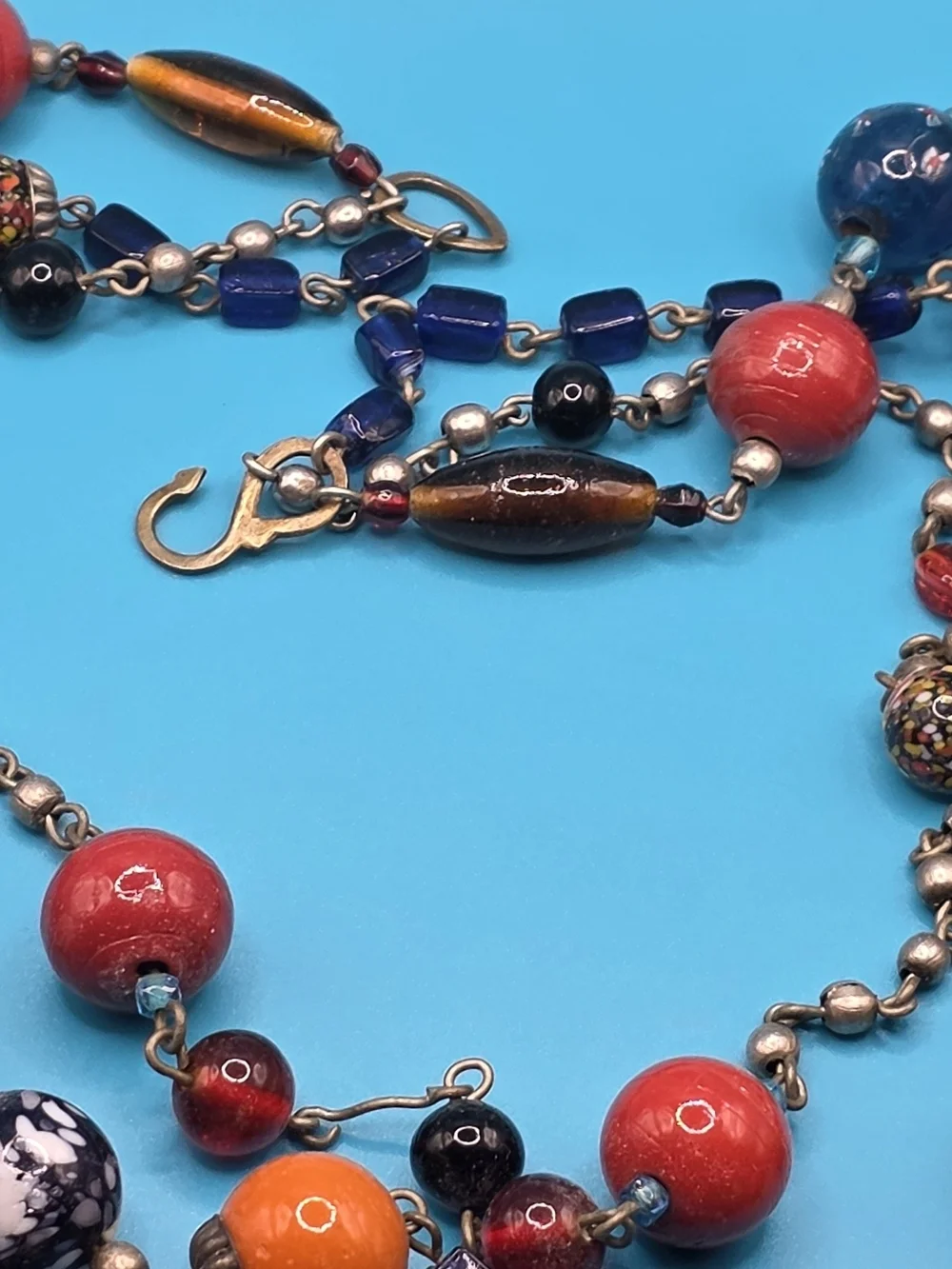 Multicolor Glass Bead Necklace - Bright Bead Ensemble